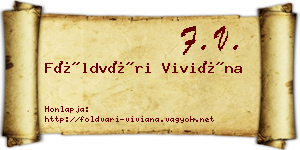 Földvári Viviána névjegykártya